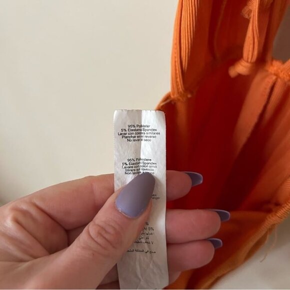 PrettyLitttleThing Orange Bandage Plunge Flared Leg Jumpsuit Women’s Size 2 - Picture 7 of 8